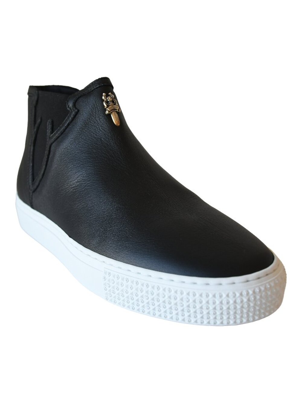Chrome Hearts Dagger Leather Slip On Sneaker Black